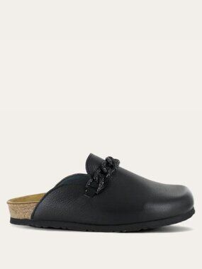 NAOT Memphis Mules Clogs Leather Black Jewel Chain SZ 8 EU 39